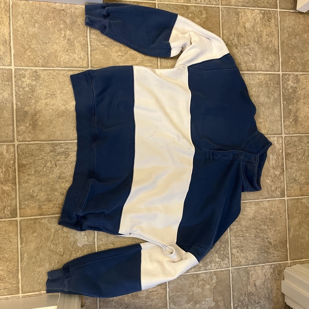 Abercrombie & Fitch Navy Button-Up Oversized Sweatshirt